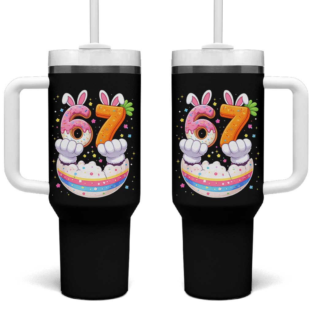 Funny Easter Day Bunny 67 Six Seven Meme Tumbler With Handle
