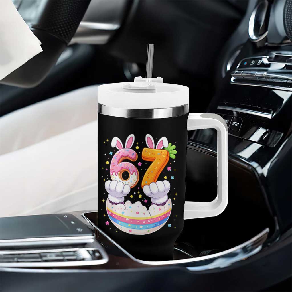 Funny Easter Day Bunny 67 Six Seven Meme Tumbler With Handle