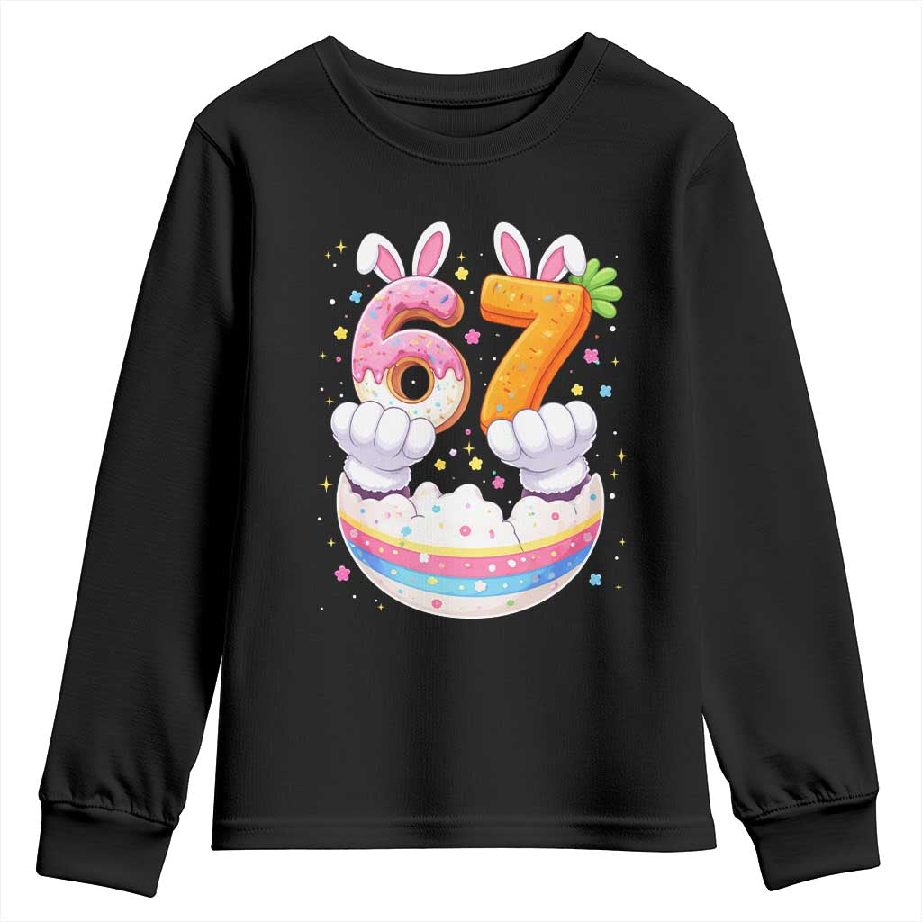 Funny Easter Day Bunny 67 Six Seven Meme Youth Sweatshirt