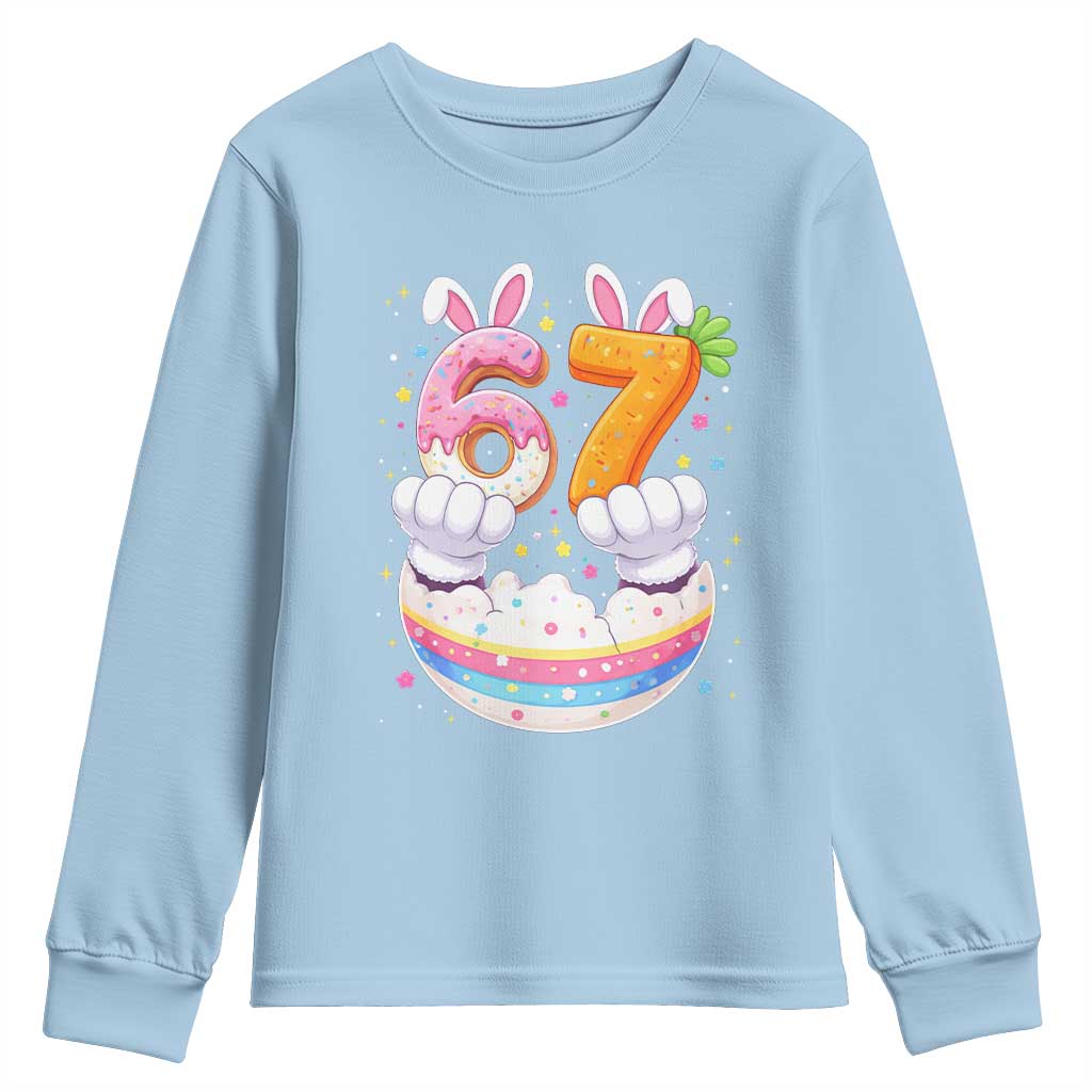 Funny Easter Day Bunny 67 Six Seven Meme Youth Sweatshirt