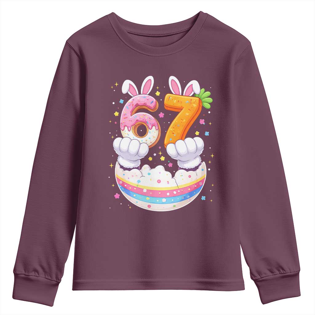 Funny Easter Day Bunny 67 Six Seven Meme Youth Sweatshirt