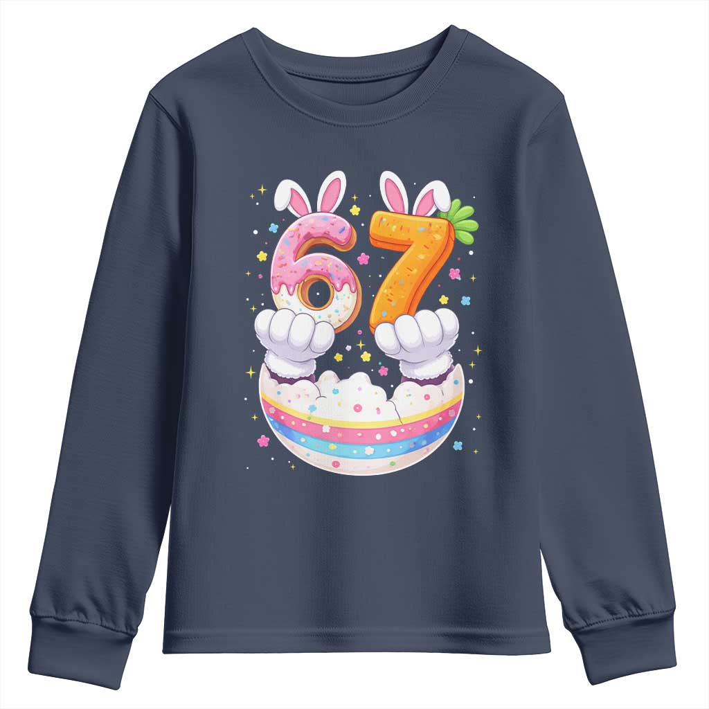 Funny Easter Day Bunny 67 Six Seven Meme Youth Sweatshirt