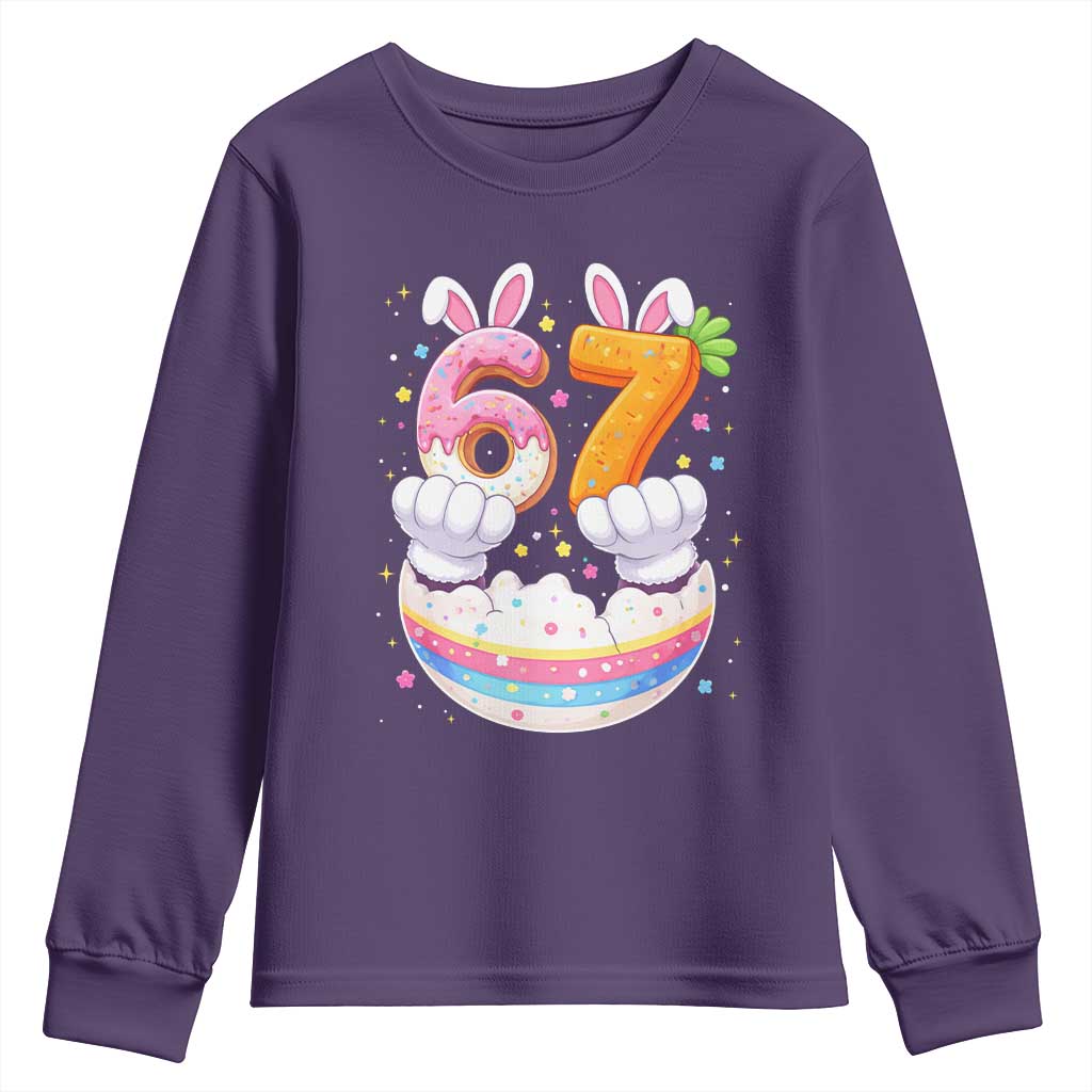 Funny Easter Day Bunny 67 Six Seven Meme Youth Sweatshirt