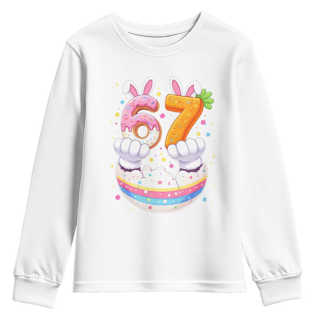 Funny Easter Day Bunny 67 Six Seven Meme Youth Sweatshirt