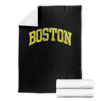 Retro Yellow Boston Massachusetts MA Vintage Throwback Running Throw Blanket