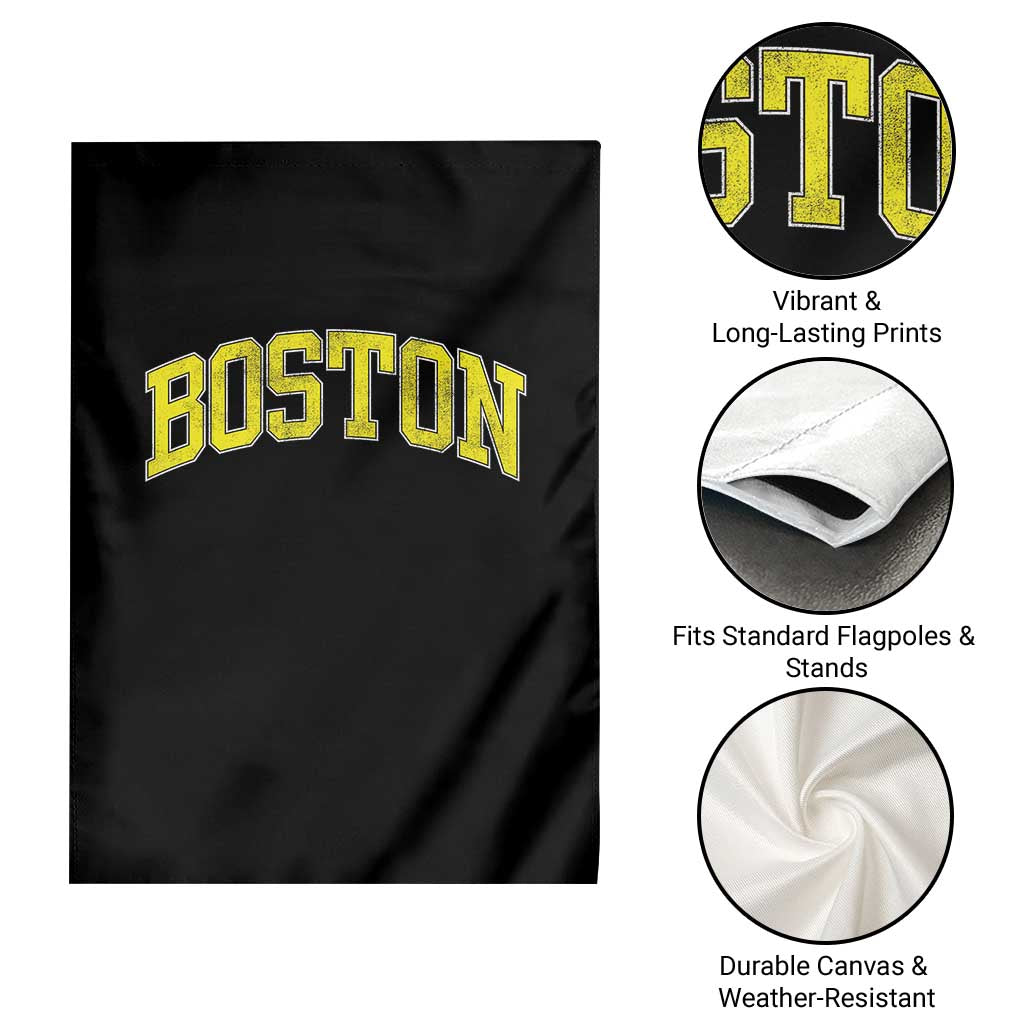 Retro Yellow Boston Massachusetts MA Vintage Throwback Running Garden Flag