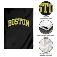 Retro Yellow Boston Massachusetts MA Vintage Throwback Running Garden Flag