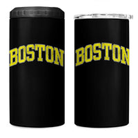 Retro Yellow Boston Massachusetts MA Vintage Throwback Running 4 in 1 Can Cooler Tumbler