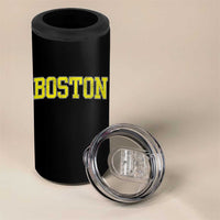 Retro Yellow Boston Massachusetts MA Vintage Throwback Running 4 in 1 Can Cooler Tumbler