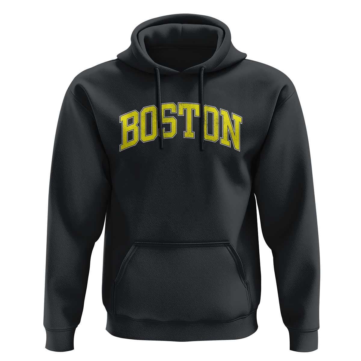 Retro Yellow Boston Massachusetts MA Vintage Throwback Running Hoodie