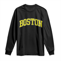Retro Yellow Boston Massachusetts MA Vintage Throwback Running Long Sleeve Shirt