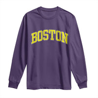 Retro Yellow Boston Massachusetts MA Vintage Throwback Running Long Sleeve Shirt