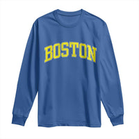 Retro Yellow Boston Massachusetts MA Vintage Throwback Running Long Sleeve Shirt