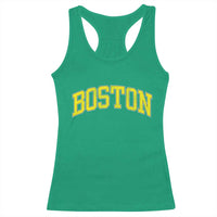 Retro Yellow Boston Massachusetts MA Vintage Throwback Running Racerback Tank Top