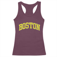 Retro Yellow Boston Massachusetts MA Vintage Throwback Running Racerback Tank Top