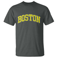 Retro Yellow Boston Massachusetts MA Vintage Throwback Running T Shirt