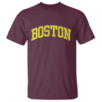 Retro Yellow Boston Massachusetts MA Vintage Throwback Running T Shirt