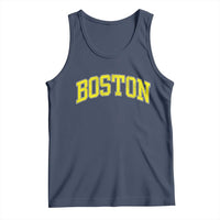 Retro Yellow Boston Massachusetts MA Vintage Throwback Running Tank Top