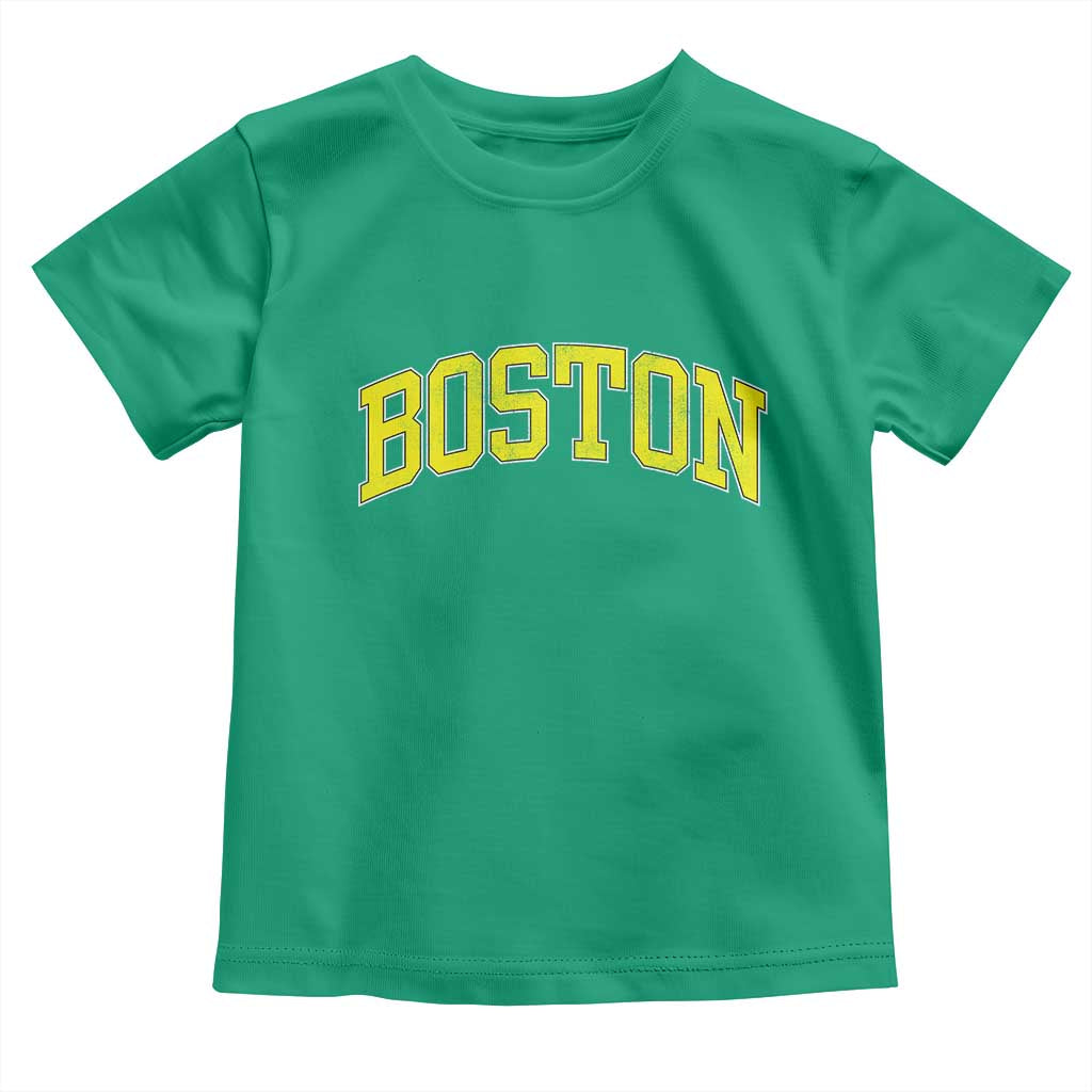 Retro Yellow Boston Massachusetts MA Vintage Throwback Running Toddler T Shirt