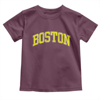 Retro Yellow Boston Massachusetts MA Vintage Throwback Running Toddler T Shirt