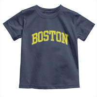Retro Yellow Boston Massachusetts MA Vintage Throwback Running Toddler T Shirt