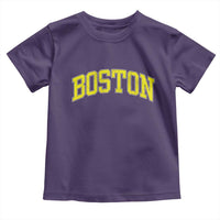 Retro Yellow Boston Massachusetts MA Vintage Throwback Running Toddler T Shirt
