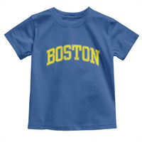 Retro Yellow Boston Massachusetts MA Vintage Throwback Running Toddler T Shirt