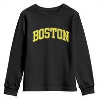 Retro Yellow Boston Massachusetts MA Vintage Throwback Running Youth Sweatshirt