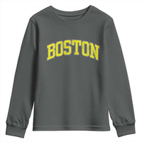 Retro Yellow Boston Massachusetts MA Vintage Throwback Running Youth Sweatshirt