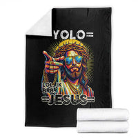 Funny Yolo Lol Jk BRB Christian Easter Throw Blanket Resurrection Jesus