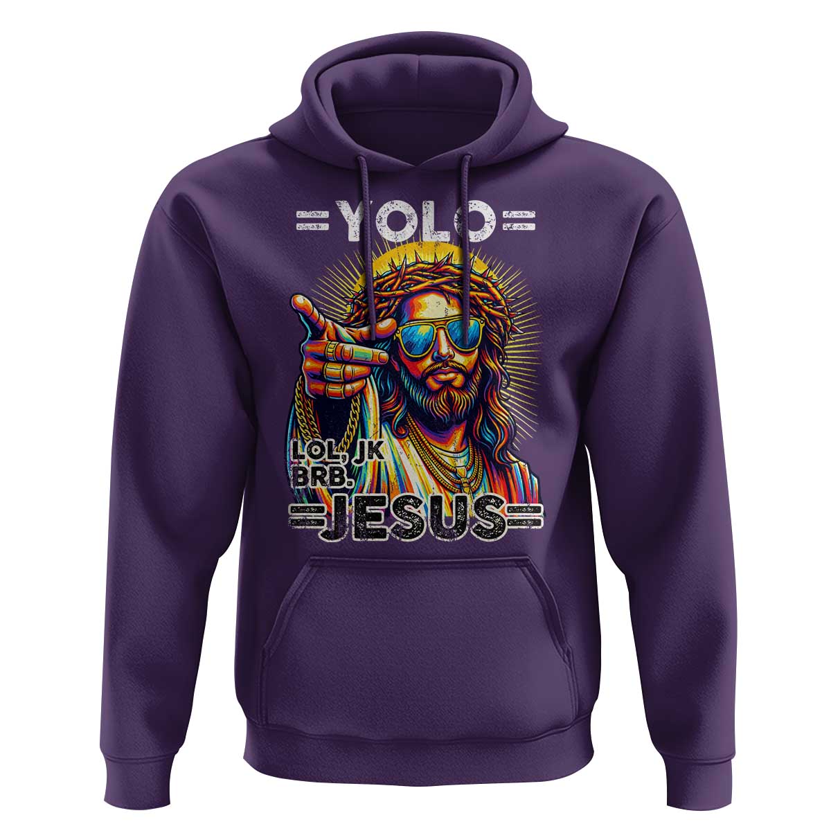Funny Yolo Lol Jk BRB Christian Easter Hoodie Resurrection Jesus