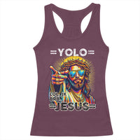 Funny Yolo Lol Jk BRB Christian Easter Racerback Tank Top Resurrection Jesus