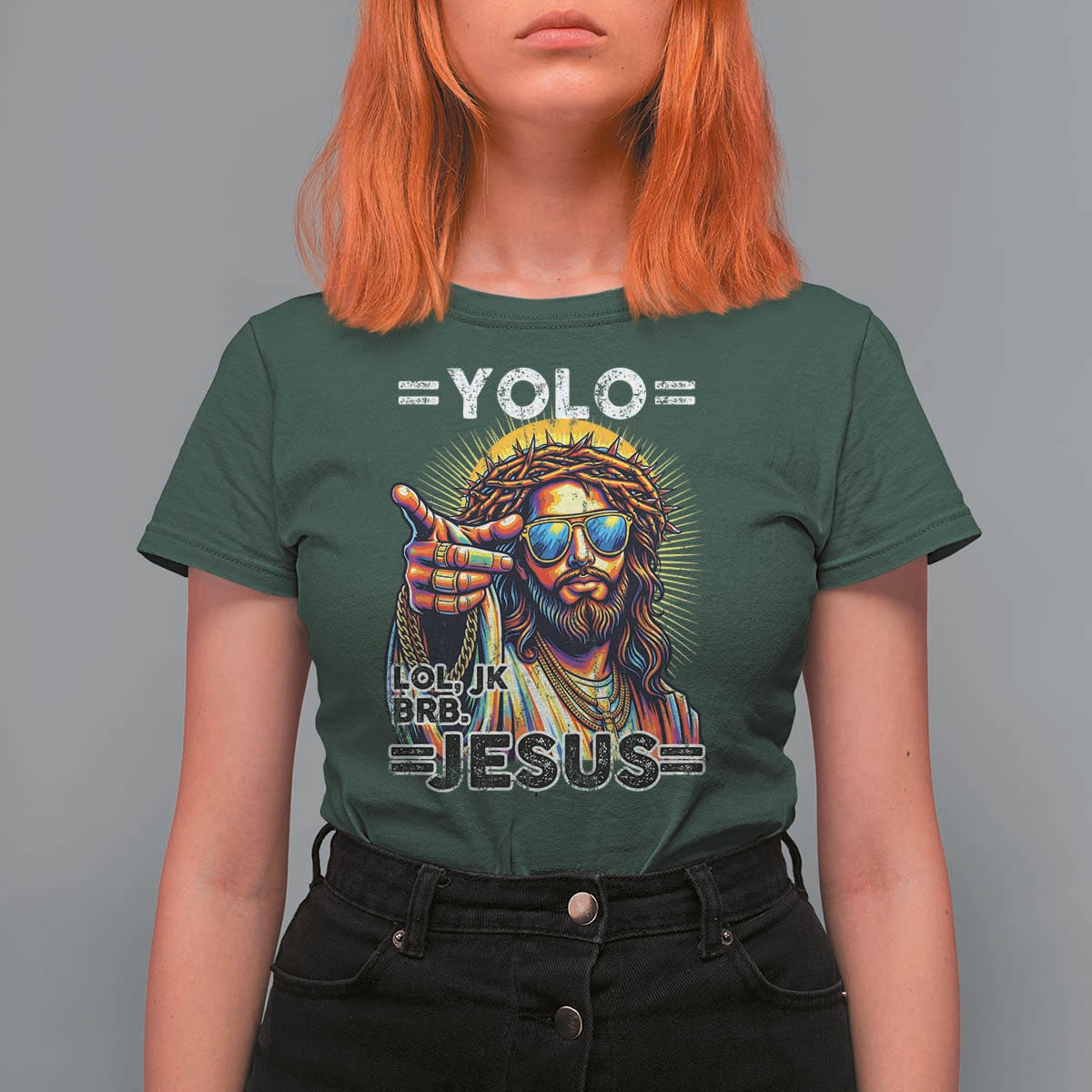 Funny Yolo Lol Jk BRB Christian Easter T Shirt For Women Resurrection Jesus