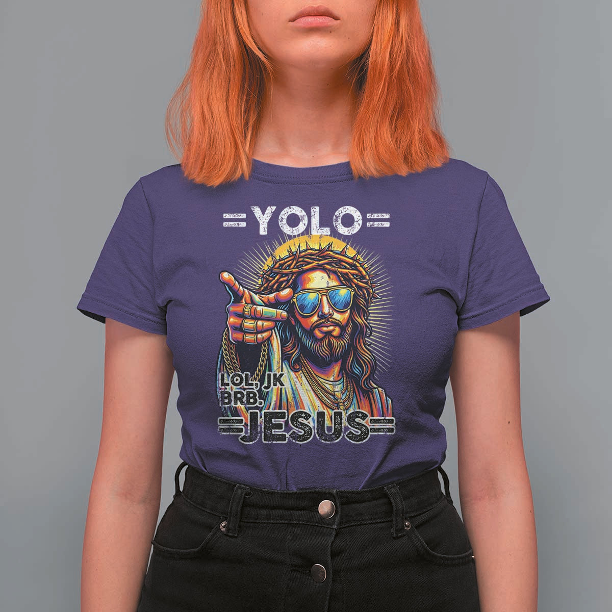 Funny Yolo Lol Jk BRB Christian Easter T Shirt For Women Resurrection Jesus