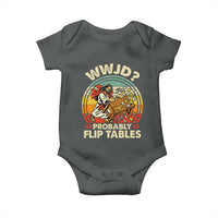 WWJD Probably Flip Tables Baby Onesie Retro Christian Humor