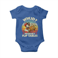WWJD Probably Flip Tables Baby Onesie Retro Christian Humor
