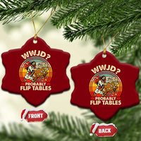 WWJD Probably Flip Tables Ceramic Ornament Retro Christian Humor