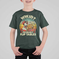 WWJD Probably Flip Tables T Shirt For Kid Retro Christian Humor