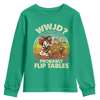 WWJD Probably Flip Tables Youth Sweatshirt Retro Christian Humor