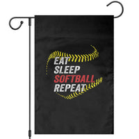 Eat Sleep Softball Repeat Garden Flag Funny Softball Player
