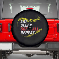 Eat Sleep Softball Repeat Spare Tire Cover Funny Softball Player