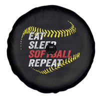 Eat Sleep Softball Repeat Spare Tire Cover Funny Softball Player