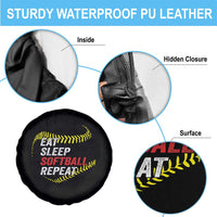 Eat Sleep Softball Repeat Spare Tire Cover Funny Softball Player