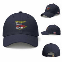 Eat Sleep Softball Repeat Baseball Cap Funny Softball Player