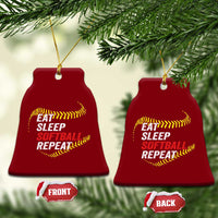 Eat Sleep Softball Repeat Ceramic Ornament Funny Softball Player