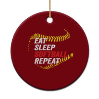 Eat Sleep Softball Repeat Ceramic Ornament Funny Softball Player