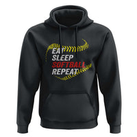Eat Sleep Softball Repeat Hoodie Funny Softball Player