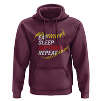 Eat Sleep Softball Repeat Hoodie Funny Softball Player
