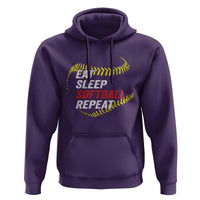Eat Sleep Softball Repeat Hoodie Funny Softball Player