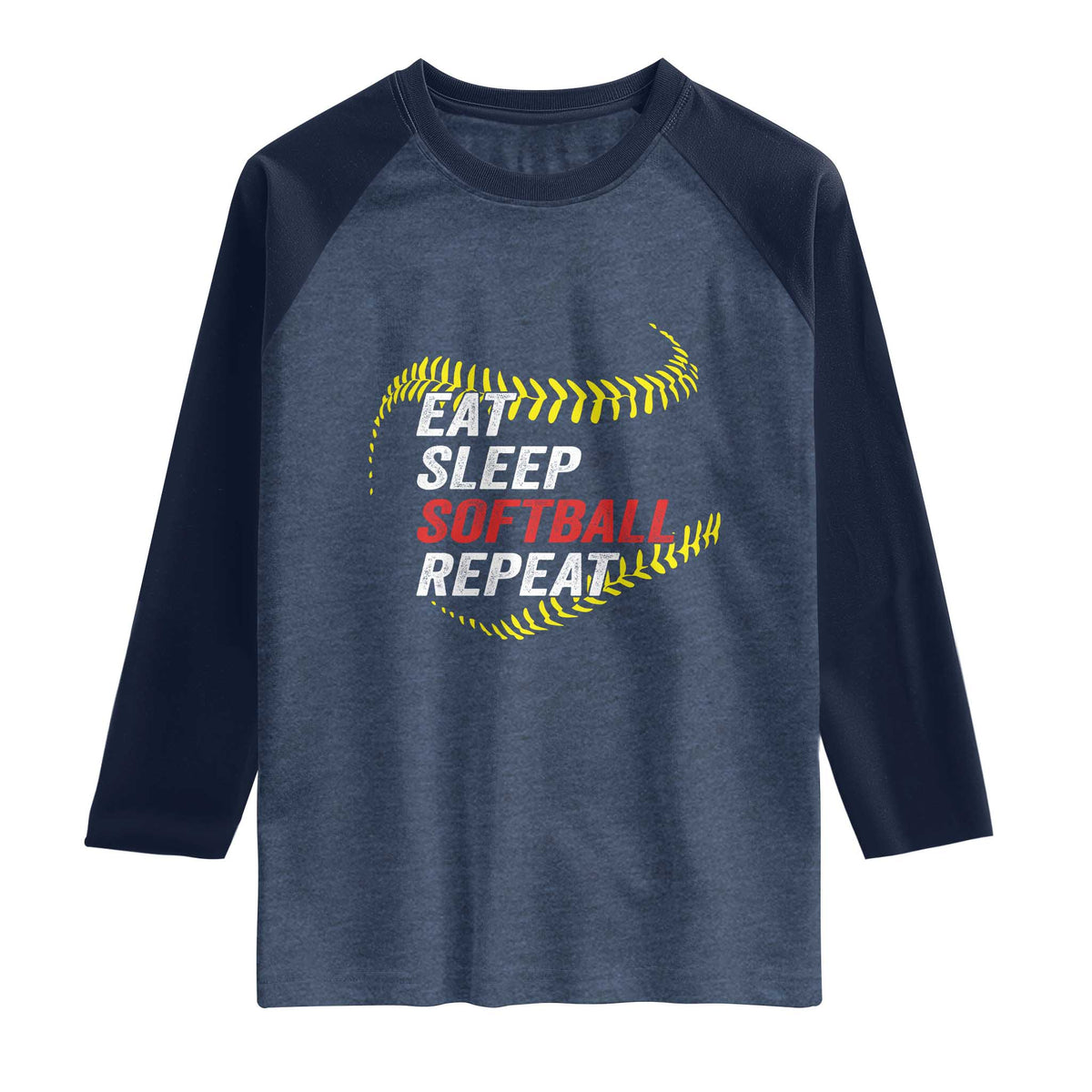 Eat Sleep Softball Repeat Raglan Shirt Funny Softball Player